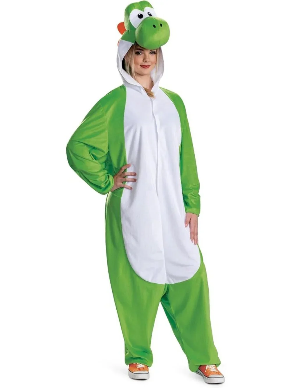 Adult Yoshi Costume - Hooded Jumpsuit for Halloween, Cosplay, or Theme Parties